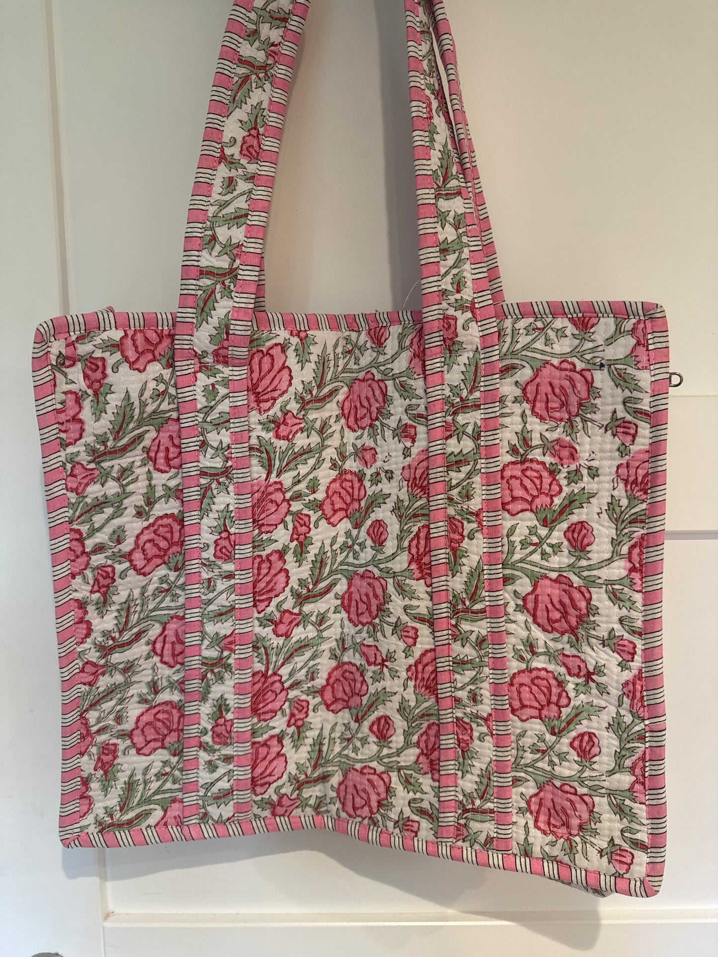 Cotton Tote Bag - Pretty Pink Flowers