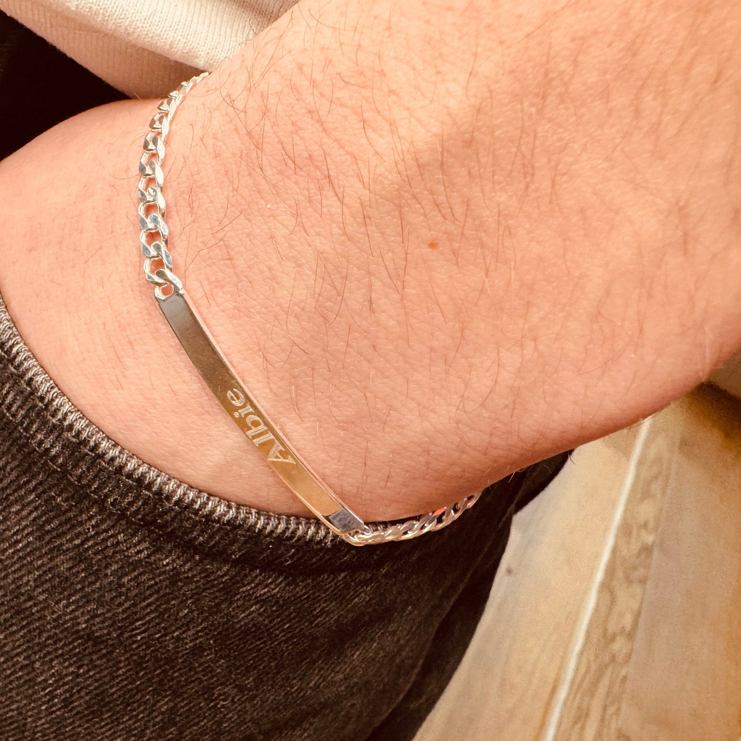 Engraved Bracelet Sterling Silver