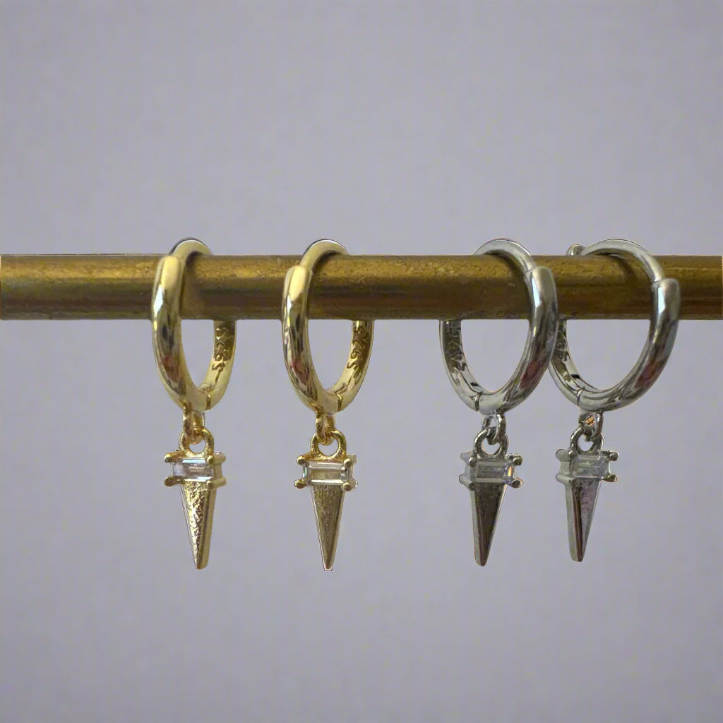 Little Sparkle Triangle Earrings - Gold or Silver