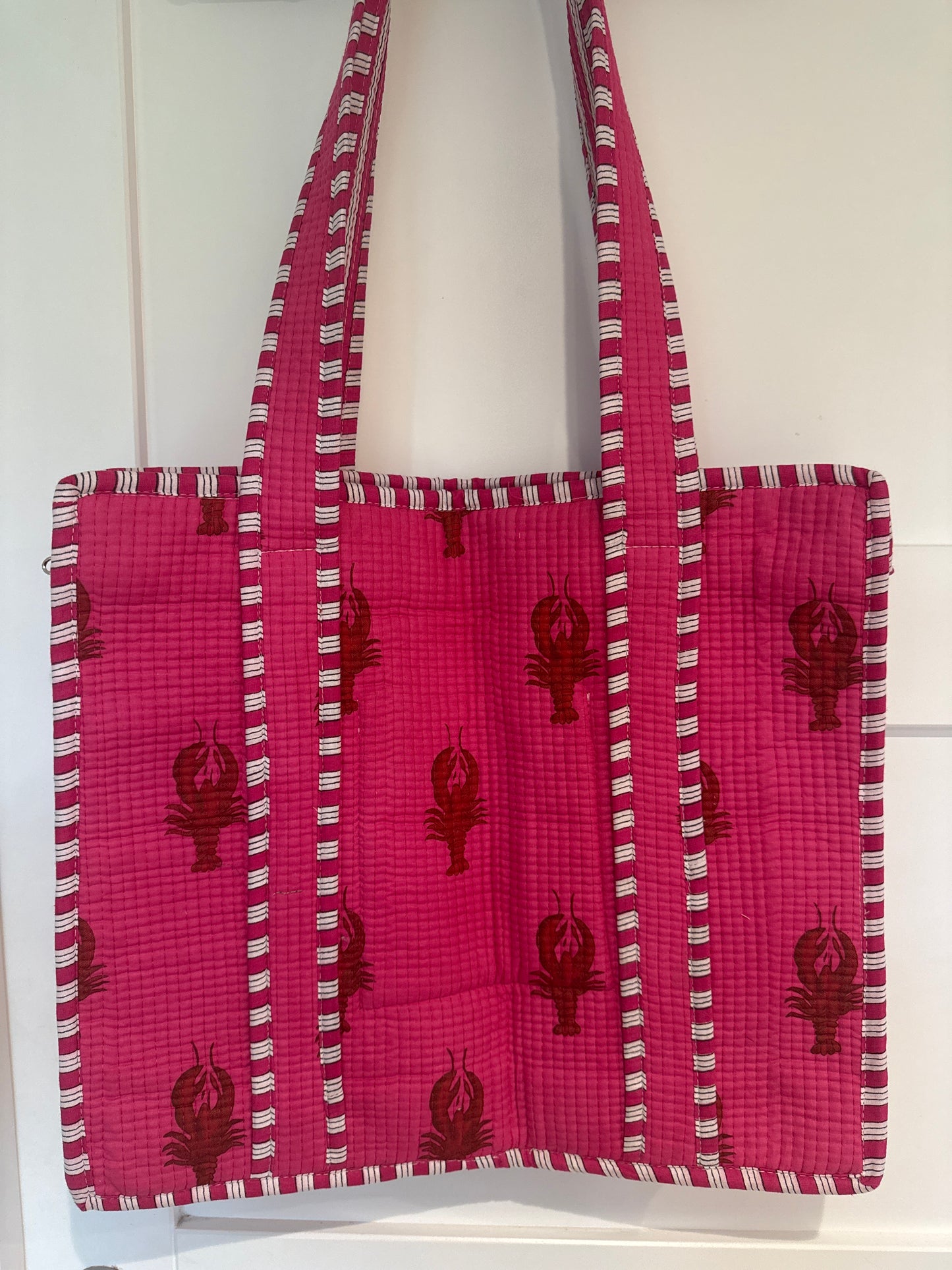 Cotton Tote Bag - Pink Lobster