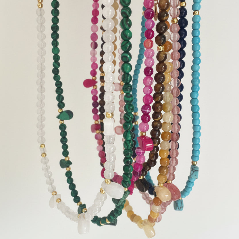Very Pretty Stone Droplet Necklaces - Multiple Colours