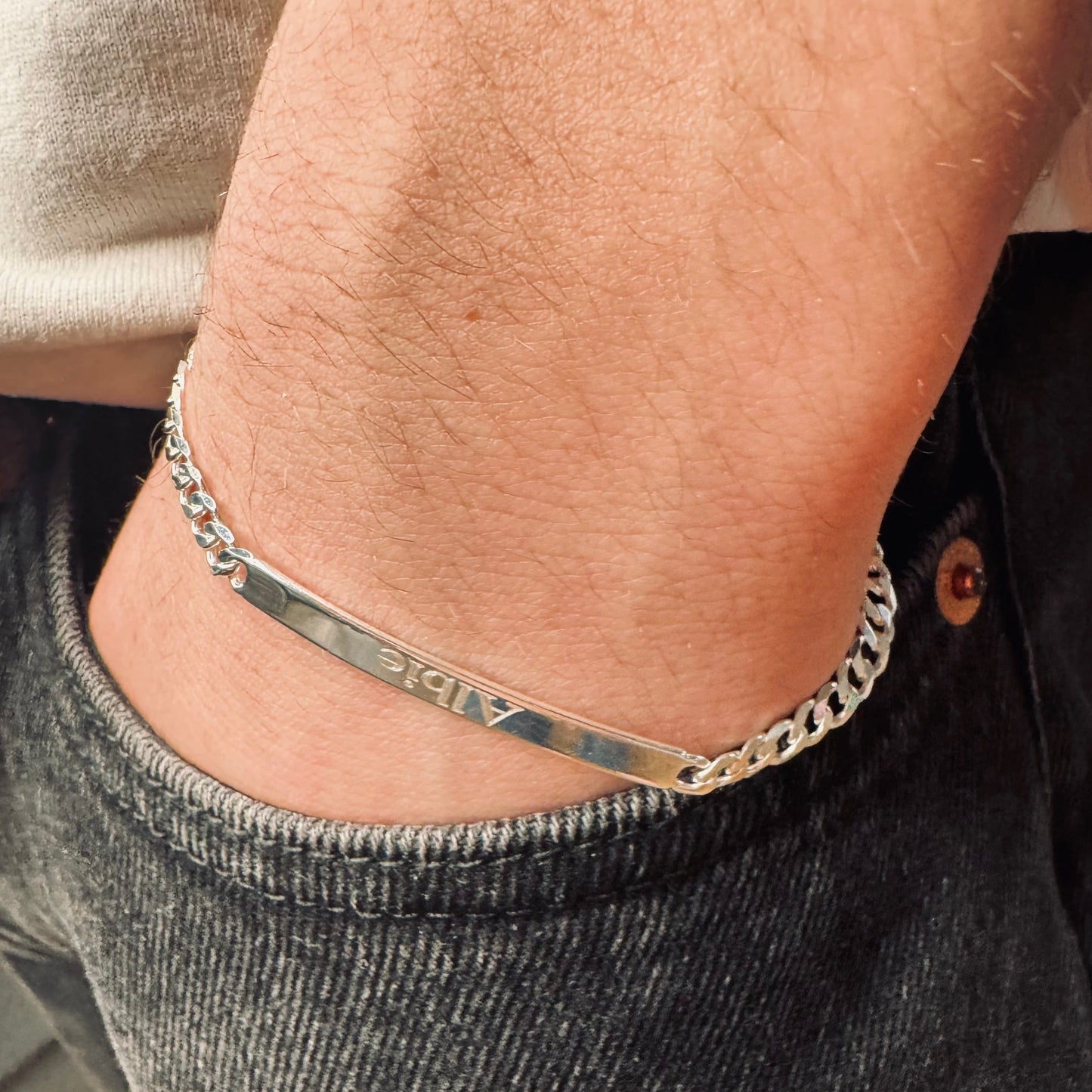 Engraved Bracelet Sterling Silver