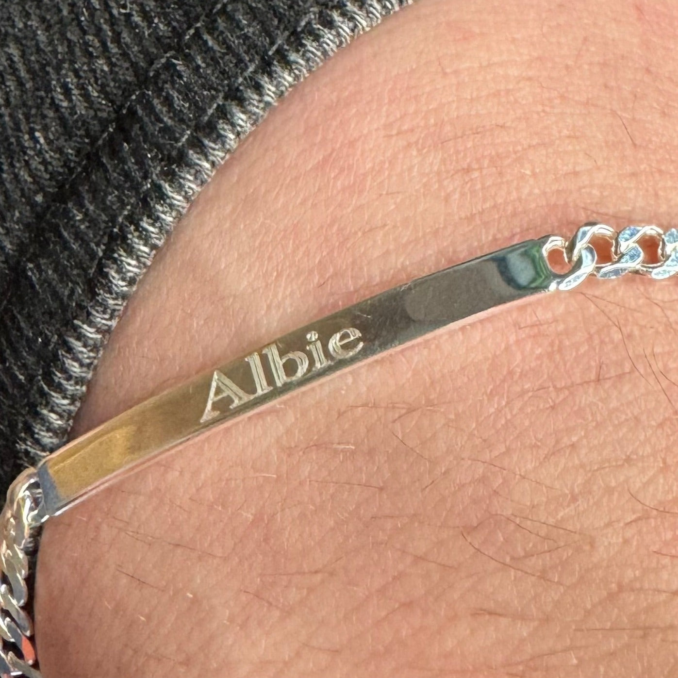 Engraved Bracelet Sterling Silver