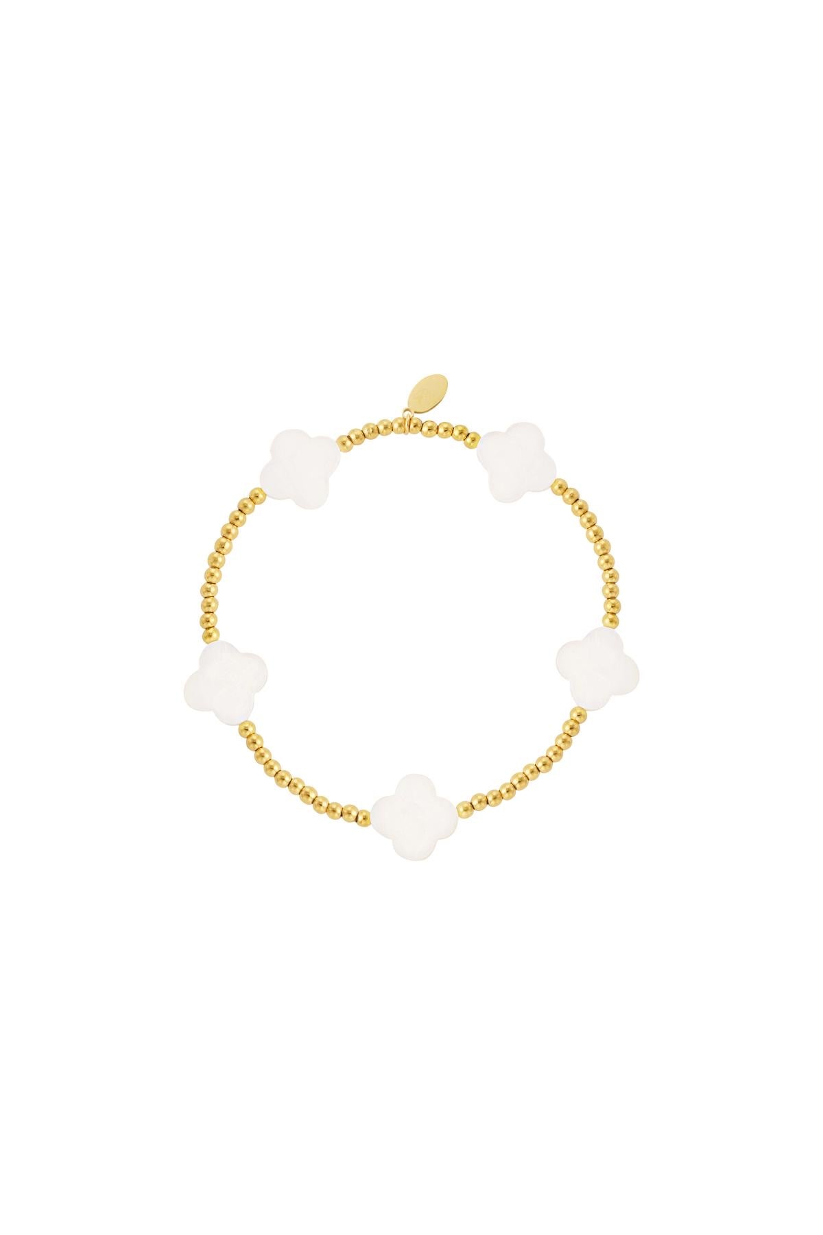 Beaded Clover Bracelet - Gold