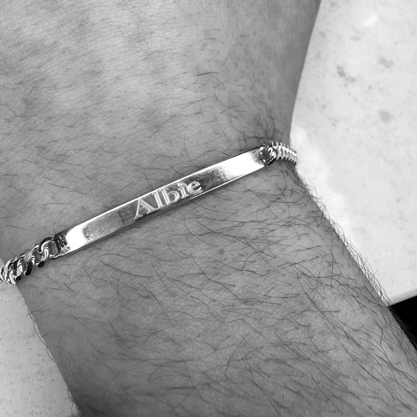 Engraved Bracelet Sterling Silver