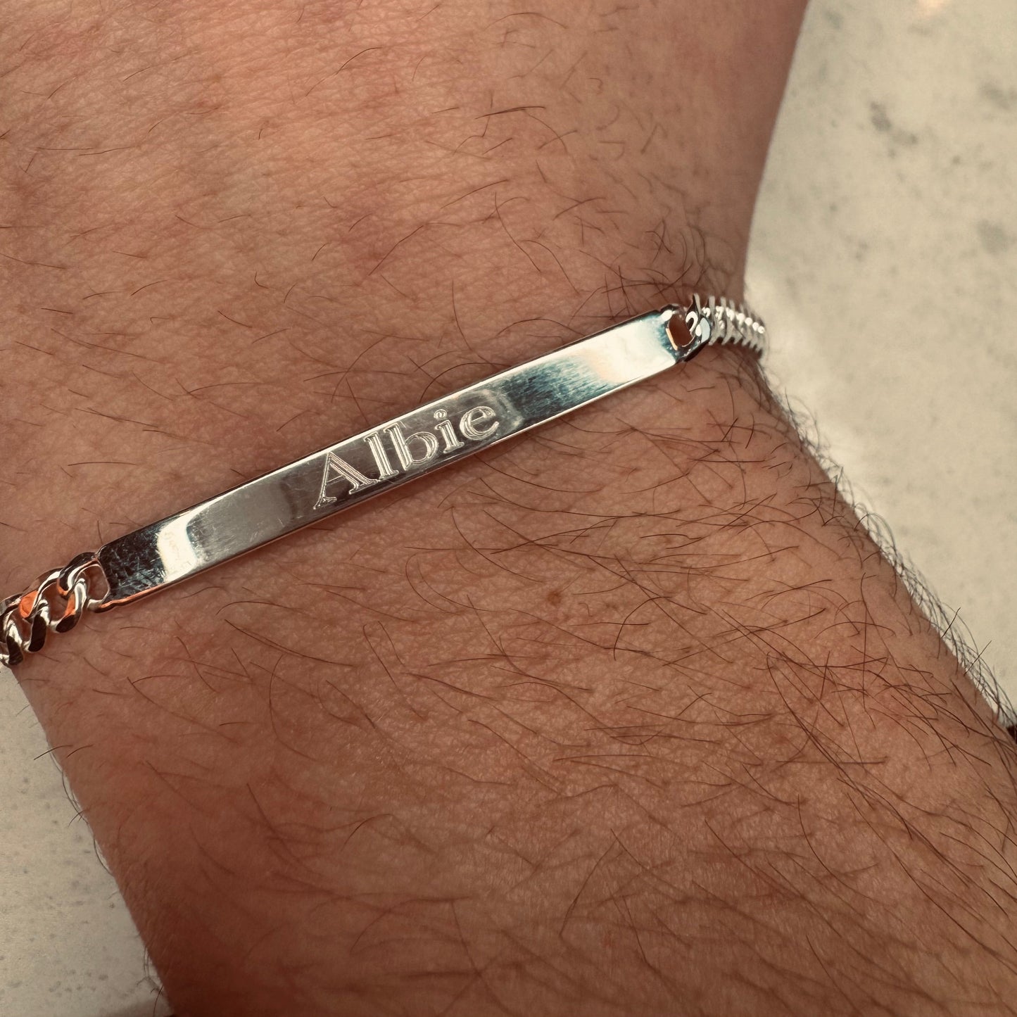 Engraved Bracelet Sterling Silver