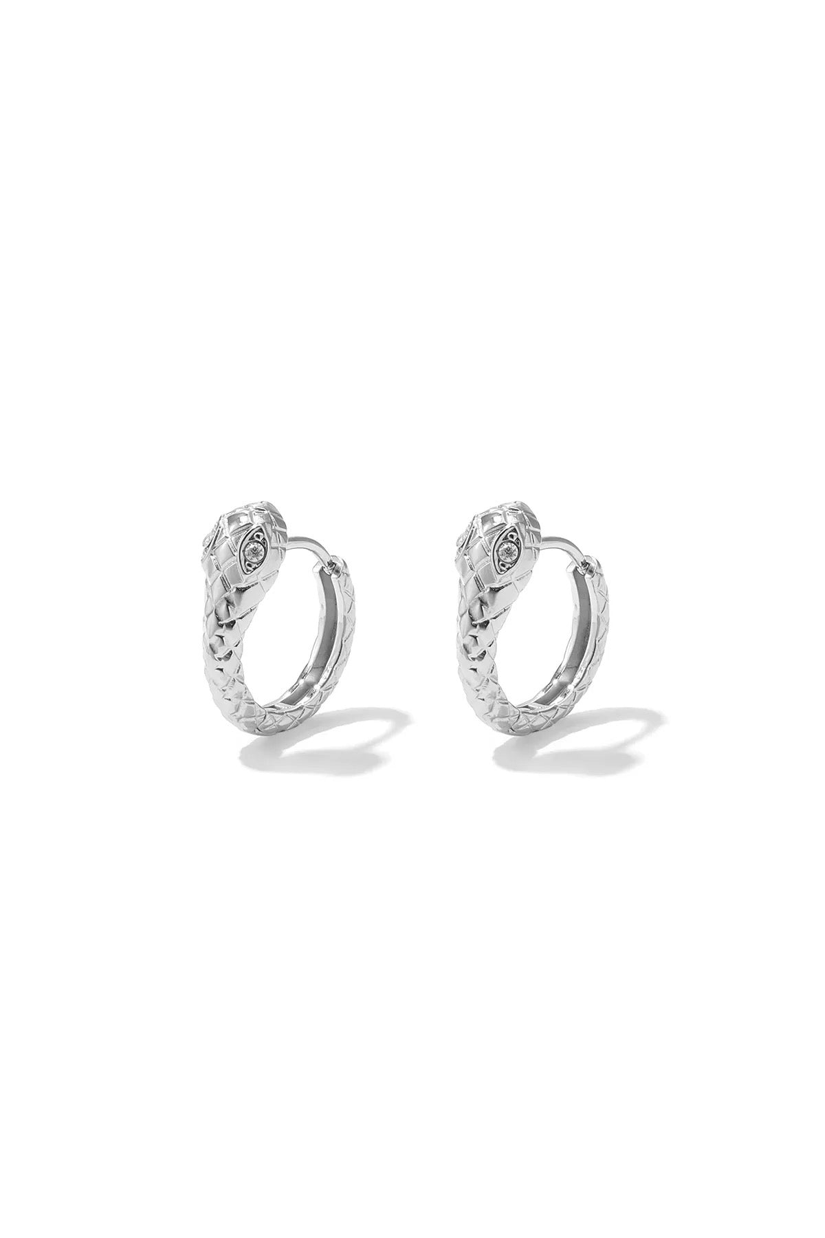 Simple Snake Hoops - Silver