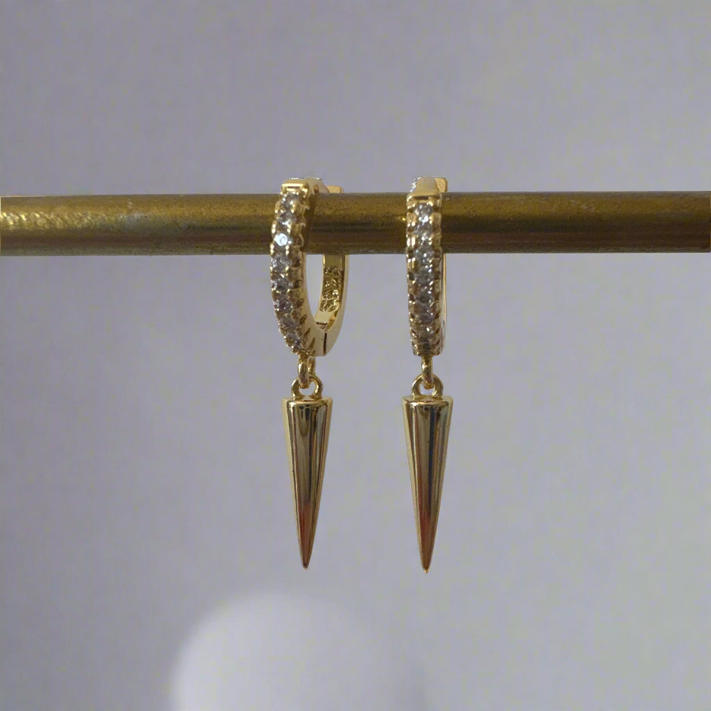 Little Sparkle Long Cone Earrings - Gold or Silver
