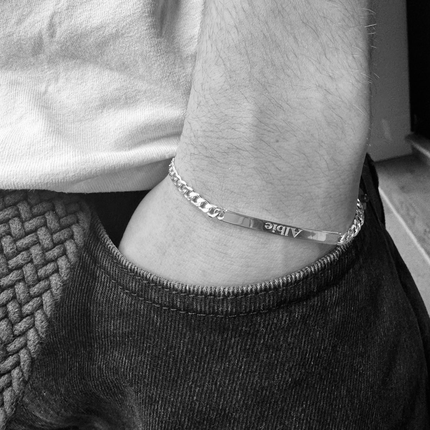 Engraved Bracelet Sterling Silver