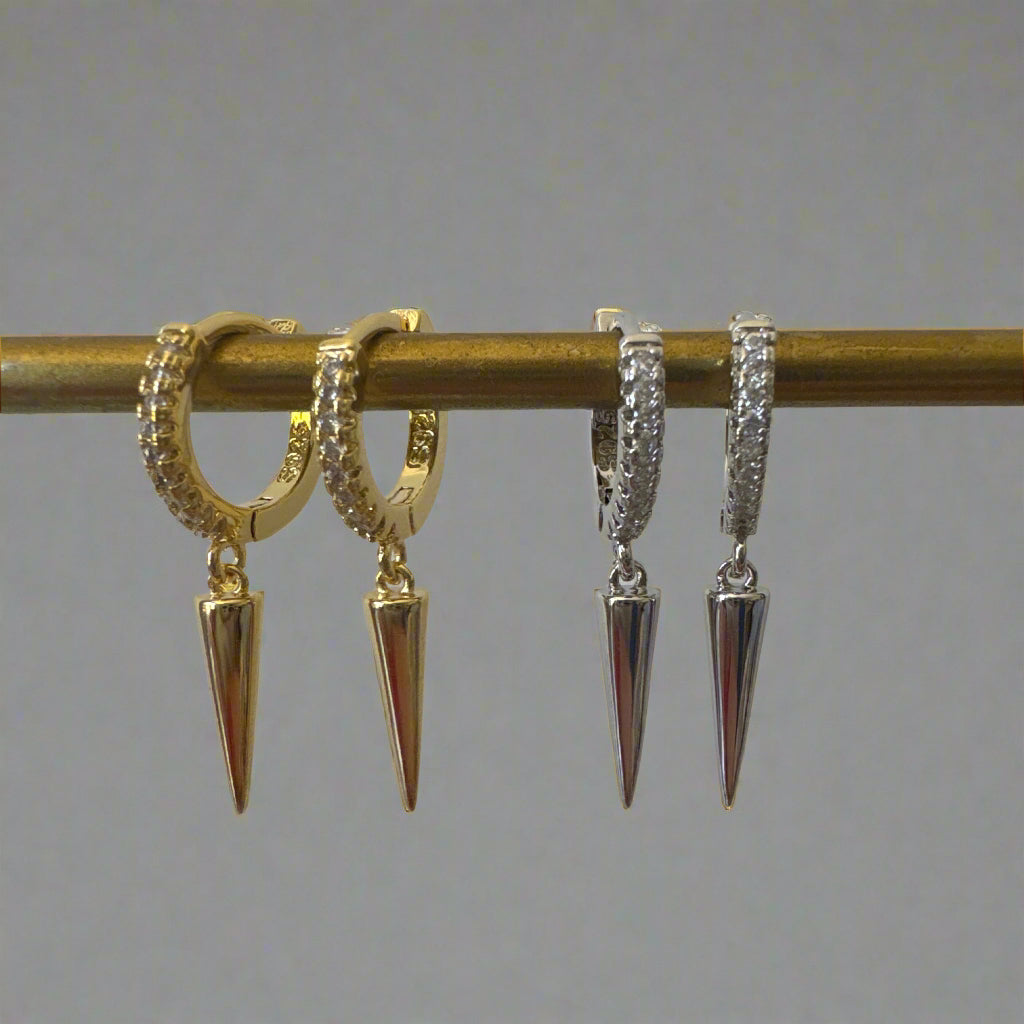 Little Sparkle Long Cone Earrings - Gold or Silver