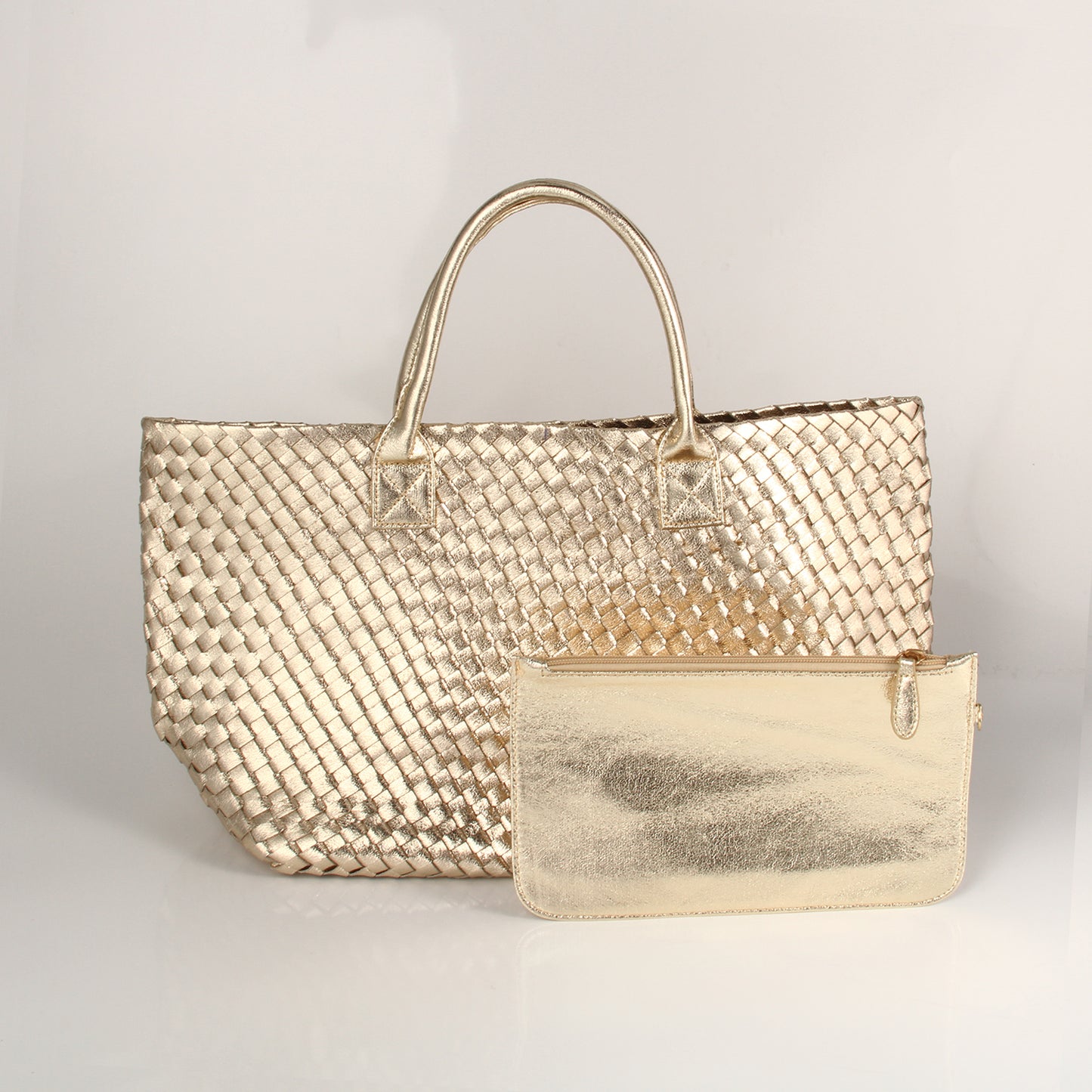 PRE ORDER The Weavey Tote - Shiny Gold