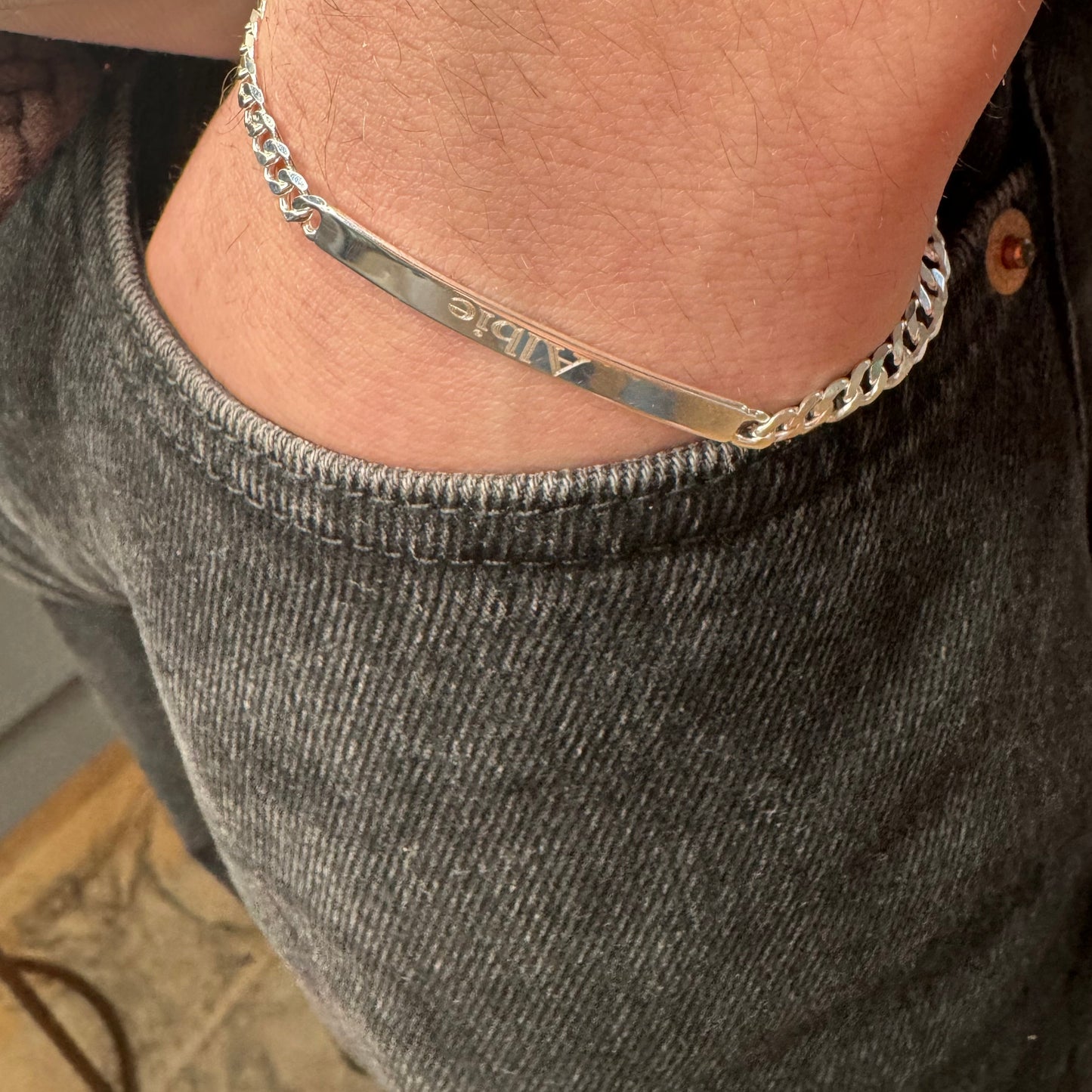 Engraved Bracelet Sterling Silver