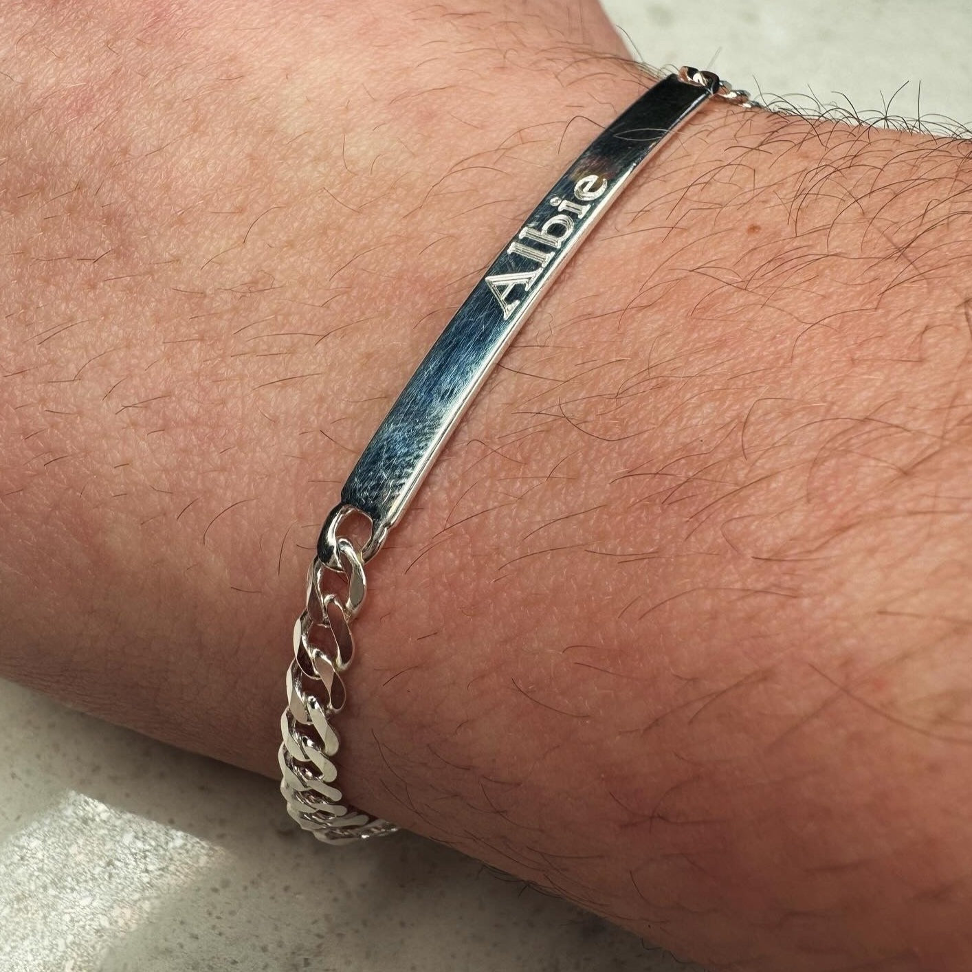Engraved Bracelet Sterling Silver