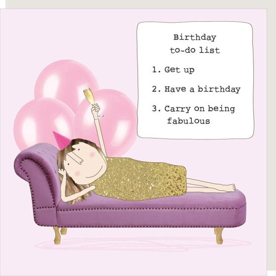 Birthday To Do Card