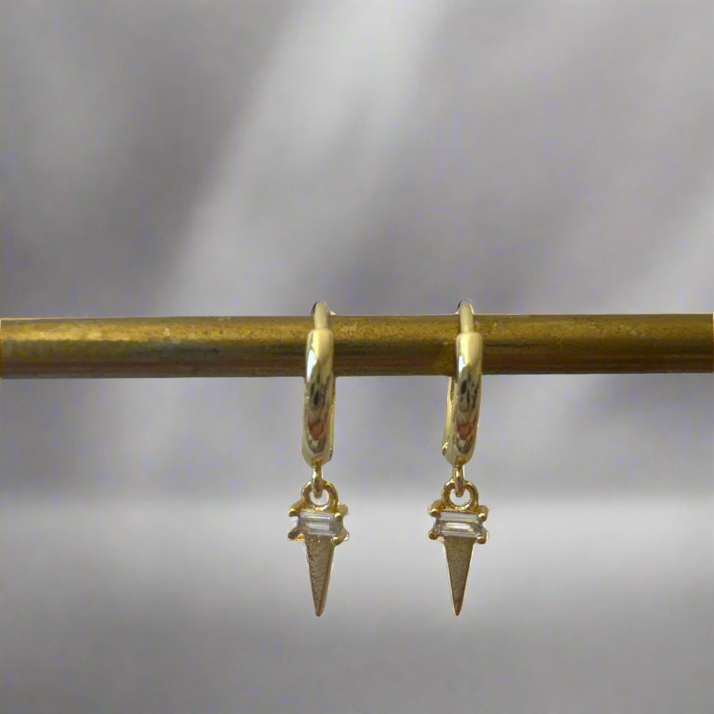 Little Sparkle Triangle Earrings - Gold or Silver