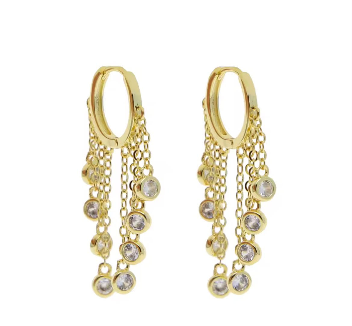 Mini Diamond Hoops - Gold