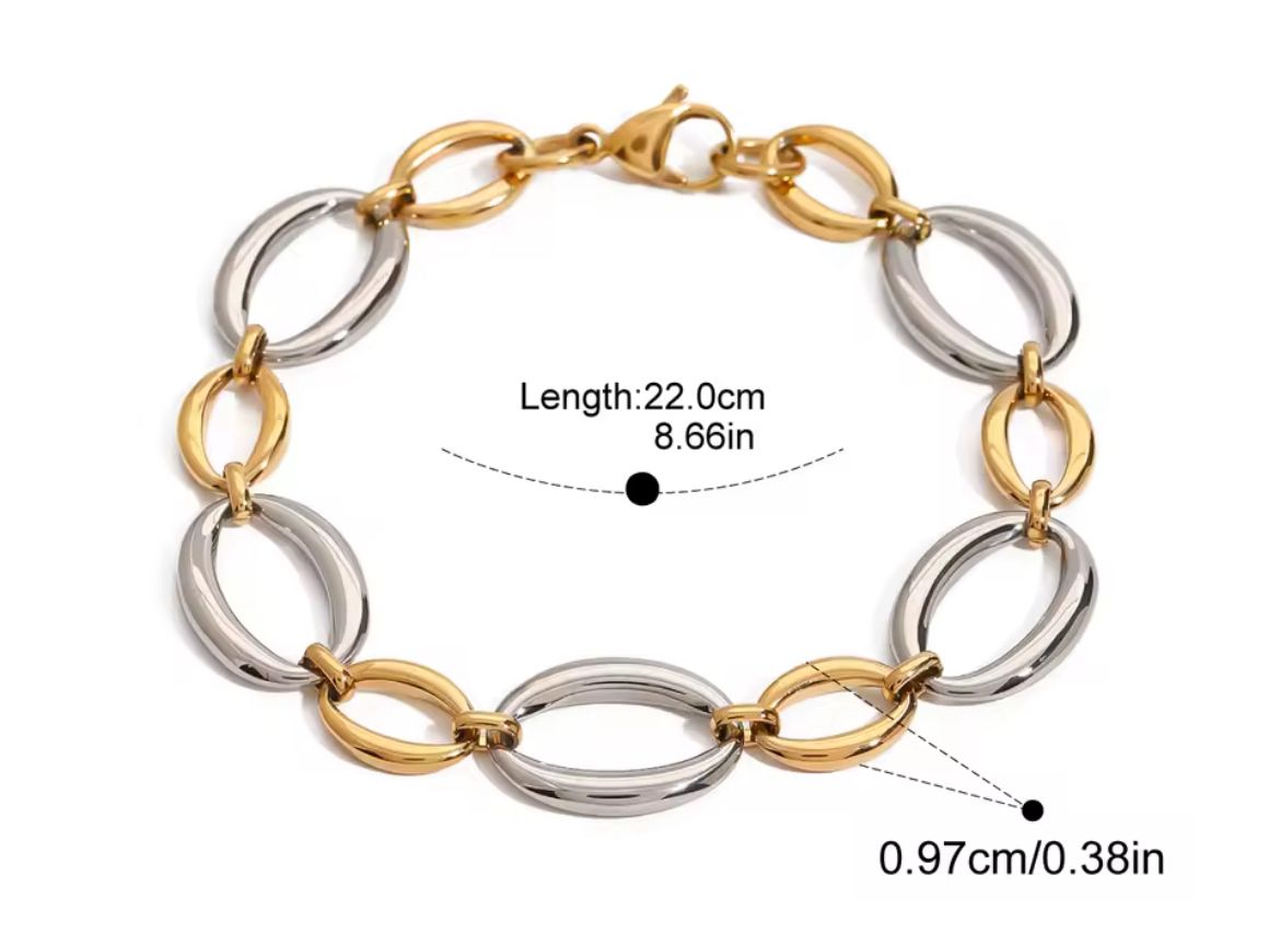 Two Tone Bracelet - Gold & Silver
