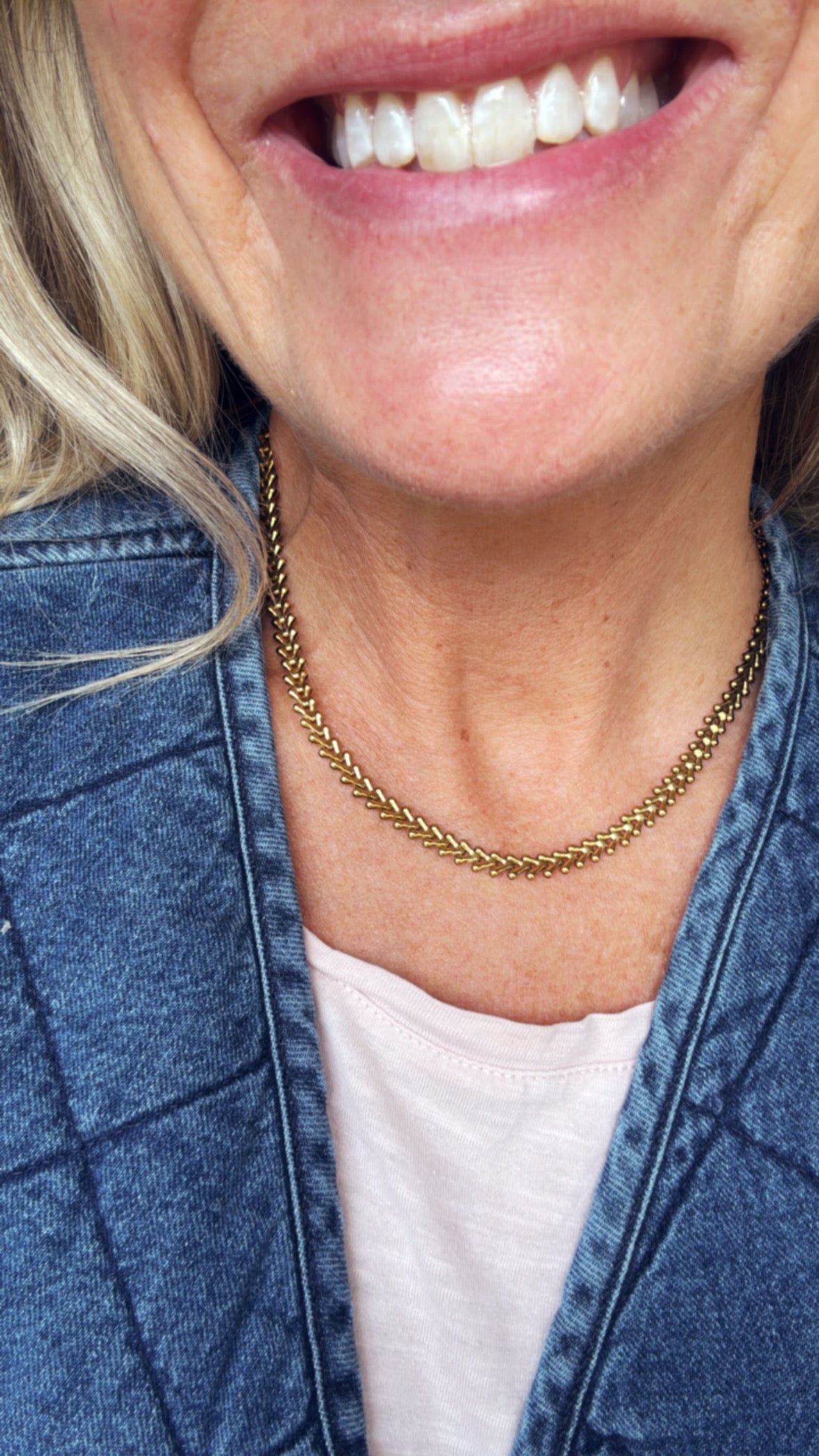 Chevron Necklace - Gold