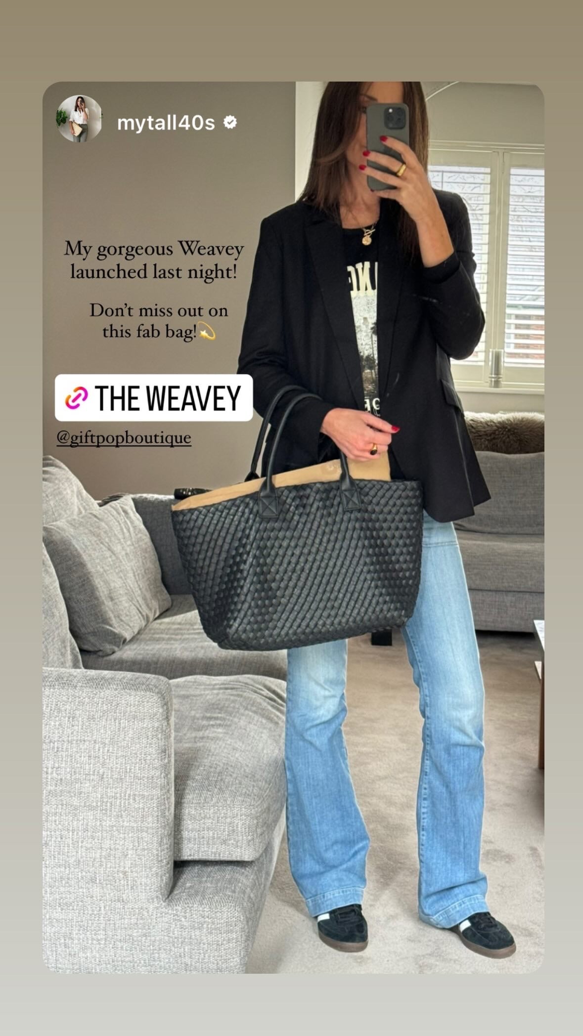 The Weavey Tote - BLACK