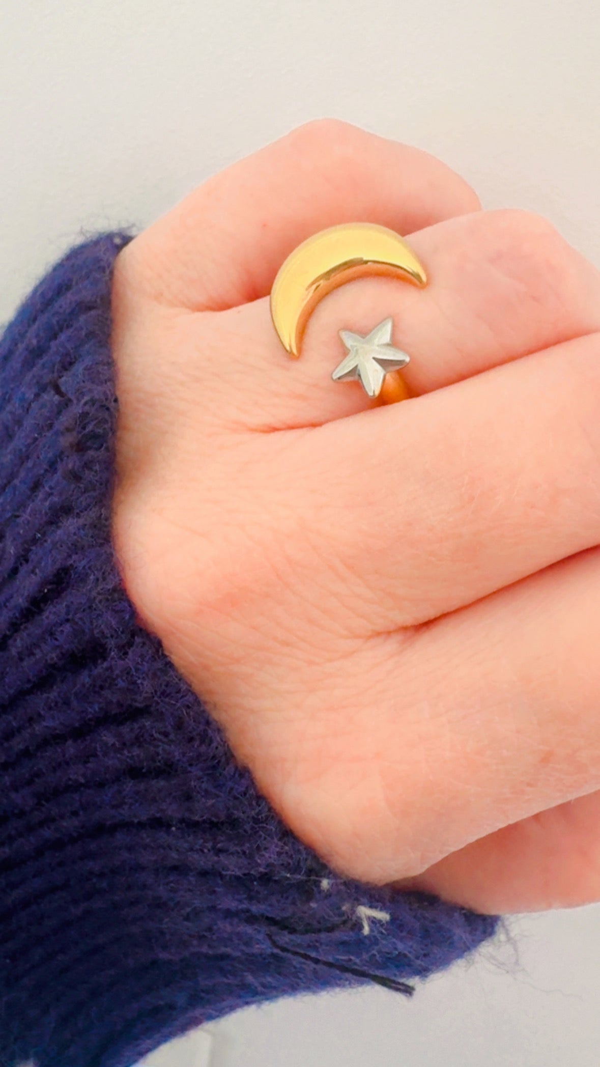 Moon & Star Ring - Gold/ Silver
