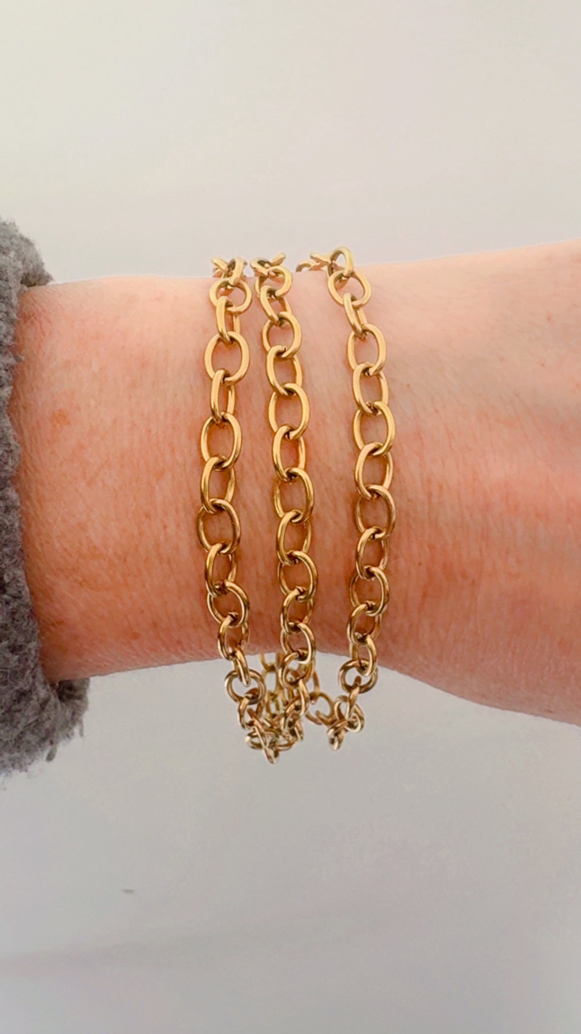 Triple Chain Eye Bracelet - Gold
