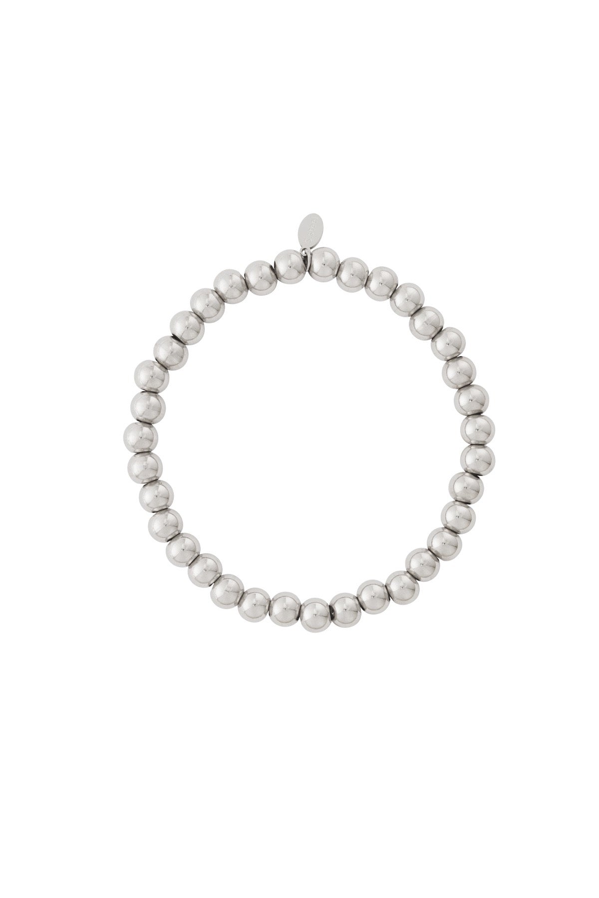 Solid Bead Bracelet - Silver