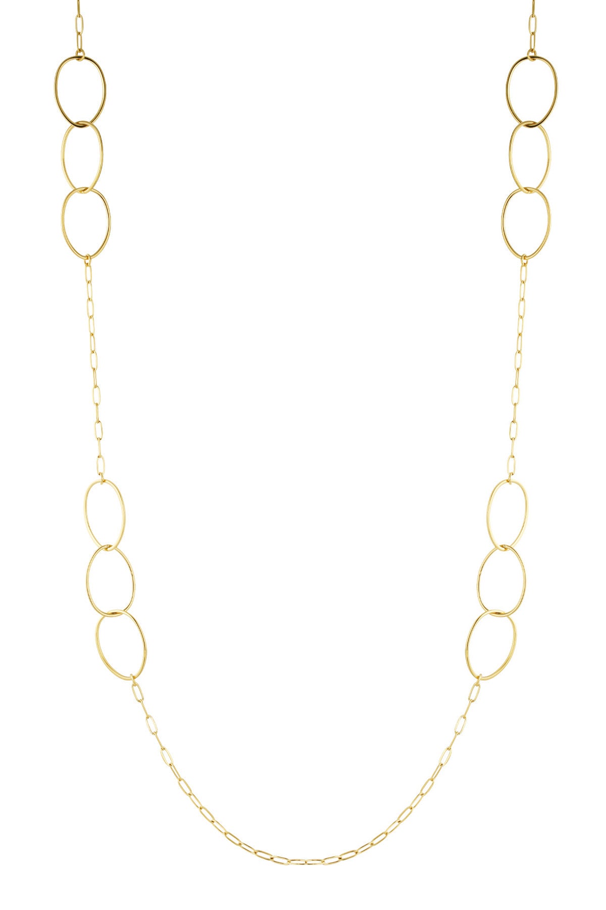 Triple Oval Chain Necklace - Gold
