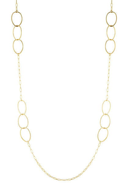 Triple Oval Chain Necklace - Gold