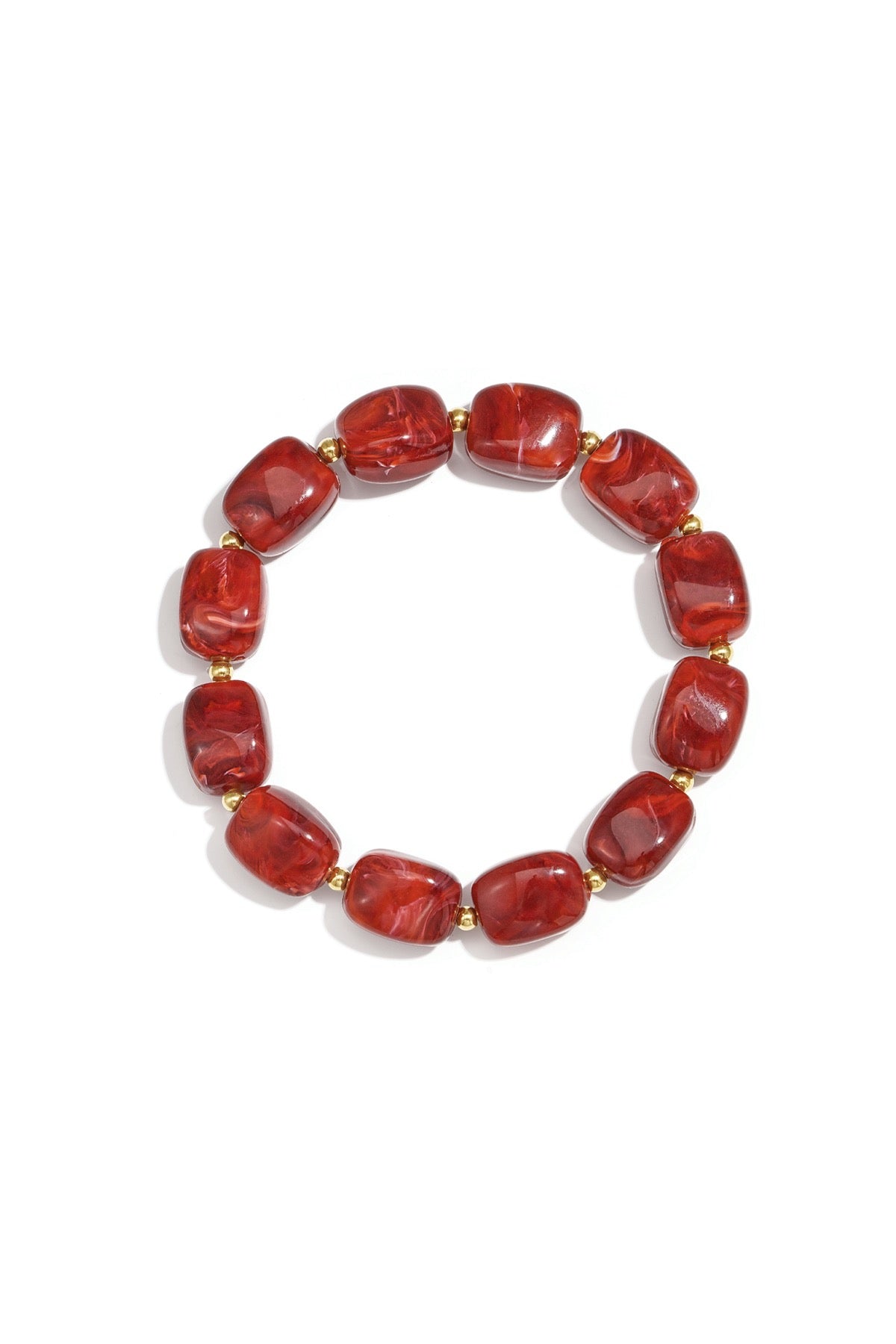 Autumn Bead Bracelet - Wine Red
