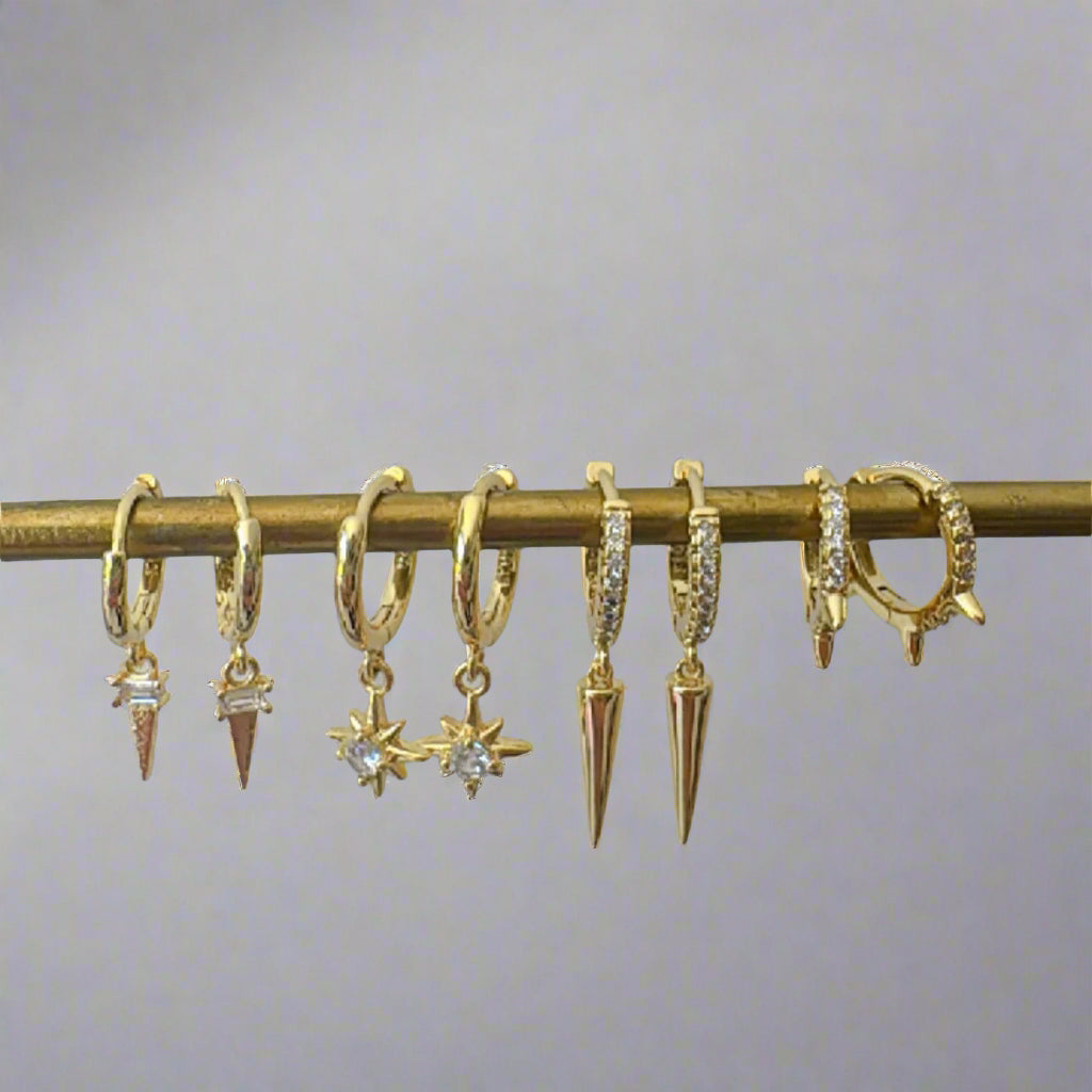 Little Sparkle Long Cone Earrings - Gold or Silver