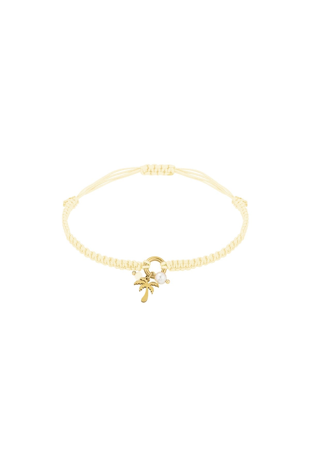 Summer Palm Tree Bracelet - Cream