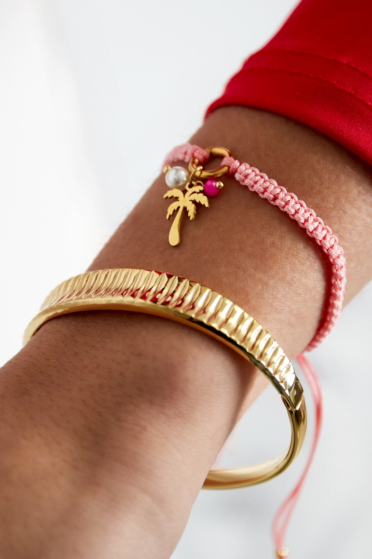 Summer Palm Tree Bracelet - Cream