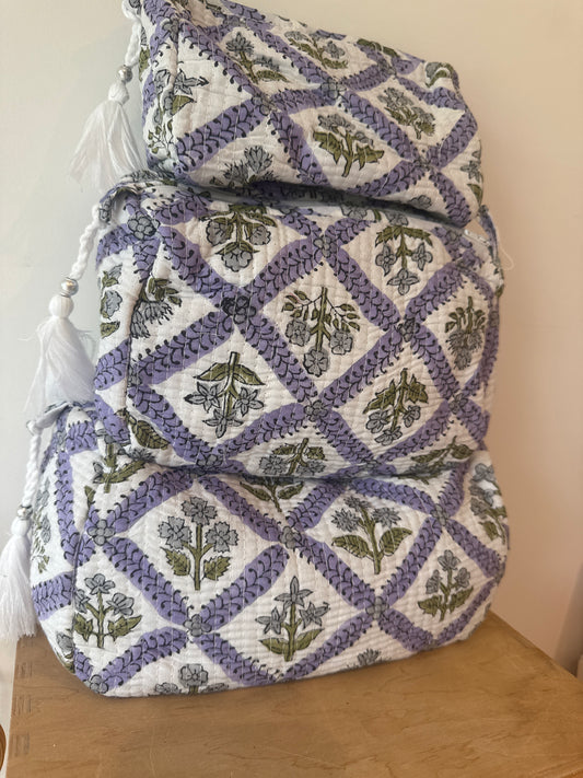 Wash Bag SETS OF 3 -  Lucy Lavender
