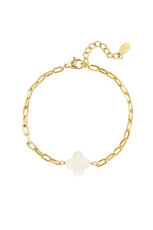 Link Clover Bracelet - Gold