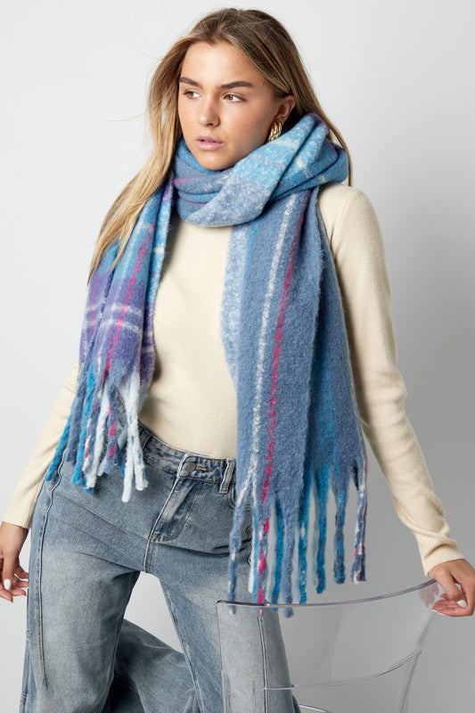 Chunky Winter Scarf - Blue Mix