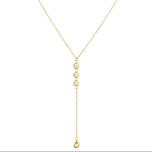 Sparkle Drop Necklace - Gold