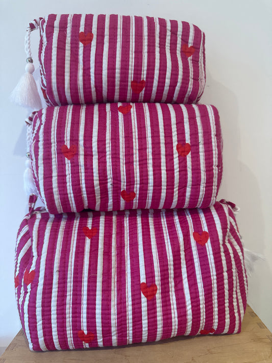 Wash Bag SETS OF 3 - Hearts