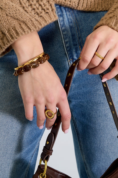 Super Chunky Round Beaded Bracelet - Leopard ( CAN BE PERSONALISED )