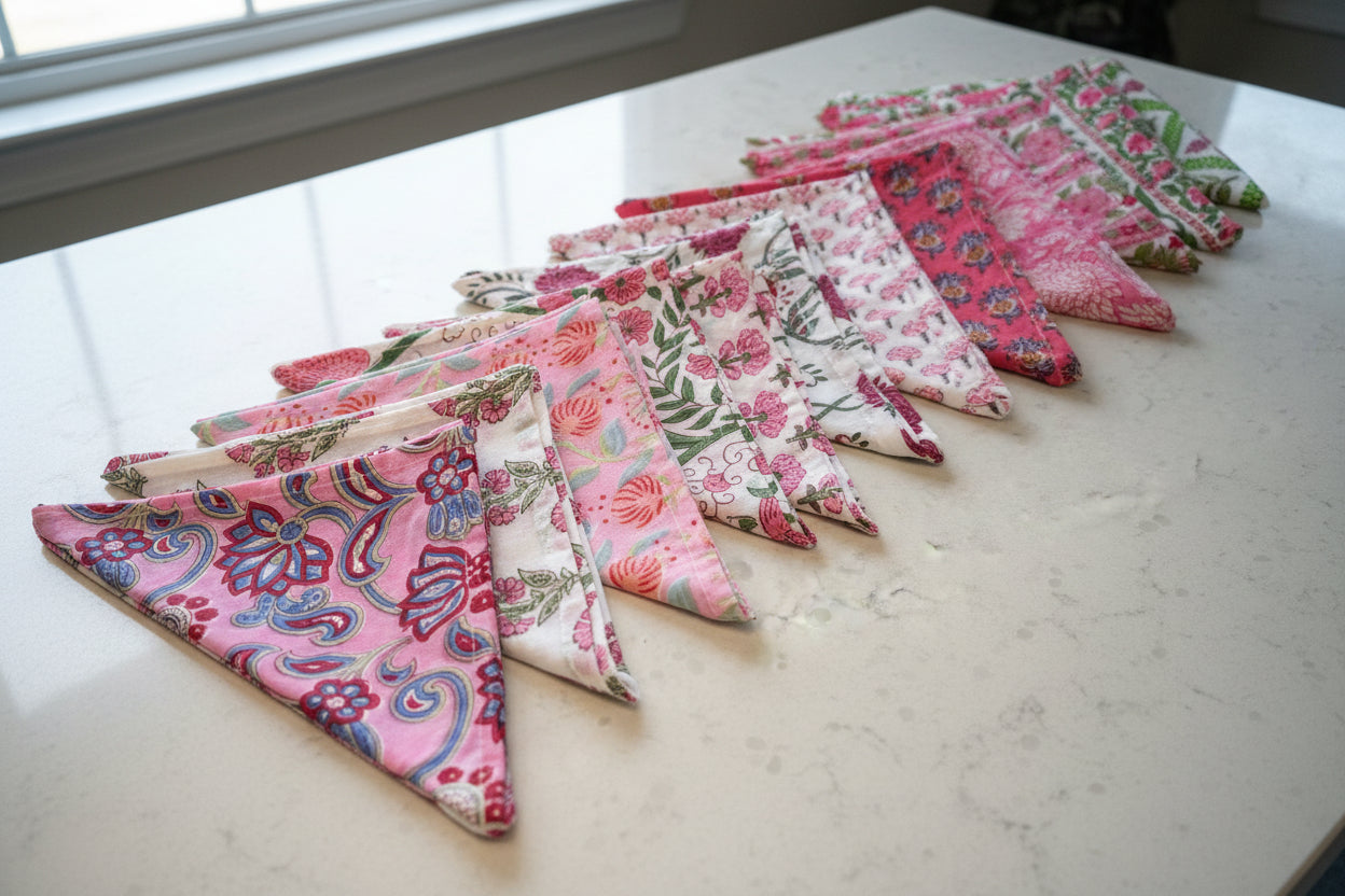 Soft Bloom Napkin Collection - Pink