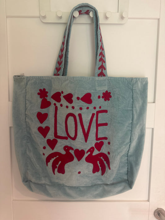 LOVE Tote Bag - Blue