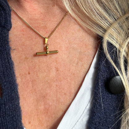T Bar Necklace - Gold