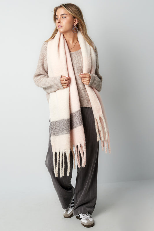 Chunky Winter Scarf - Light Pink