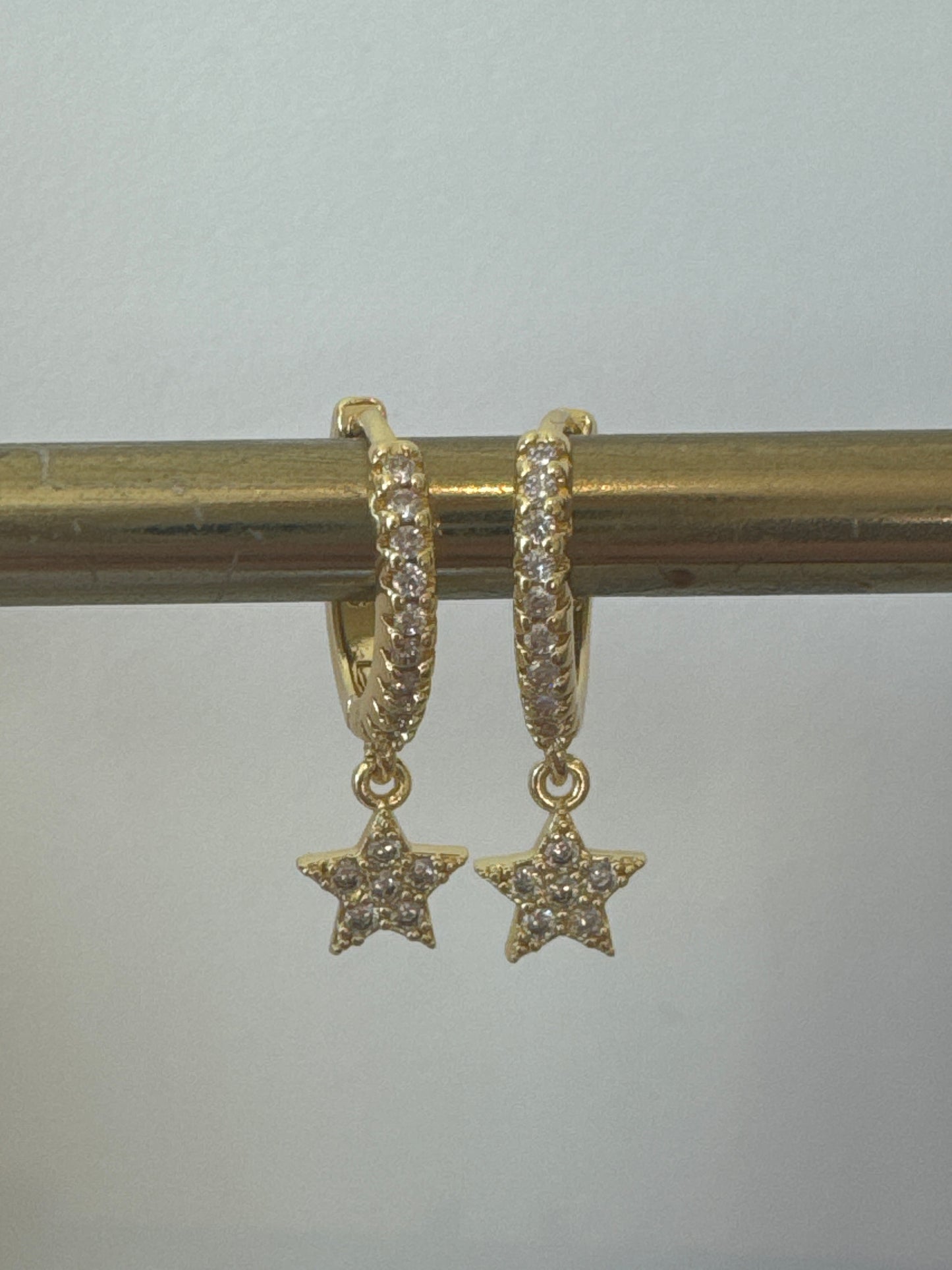 Christmas Sparkle Star Earrings - Gold