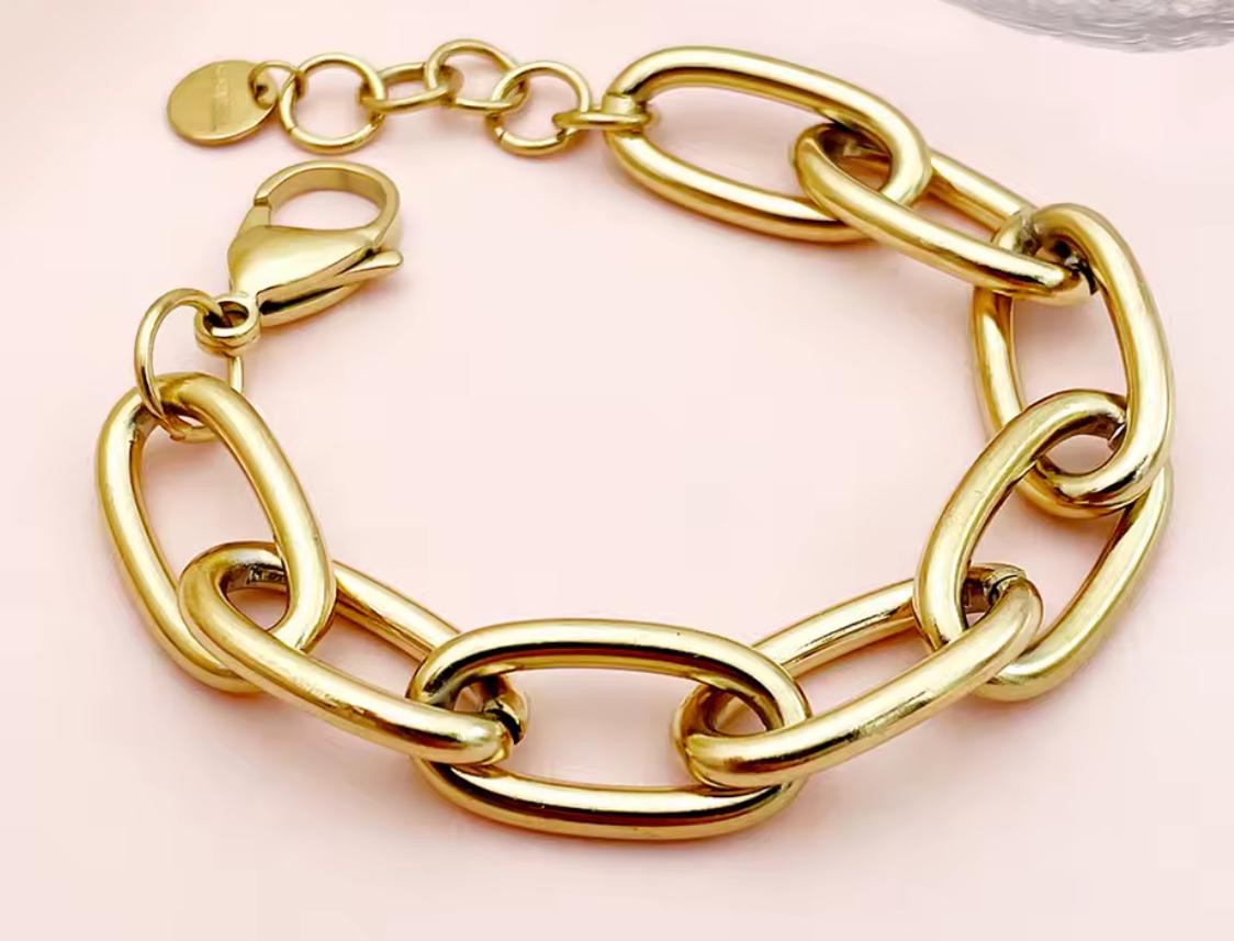 Chunky Link Chain Bracelet - Gold