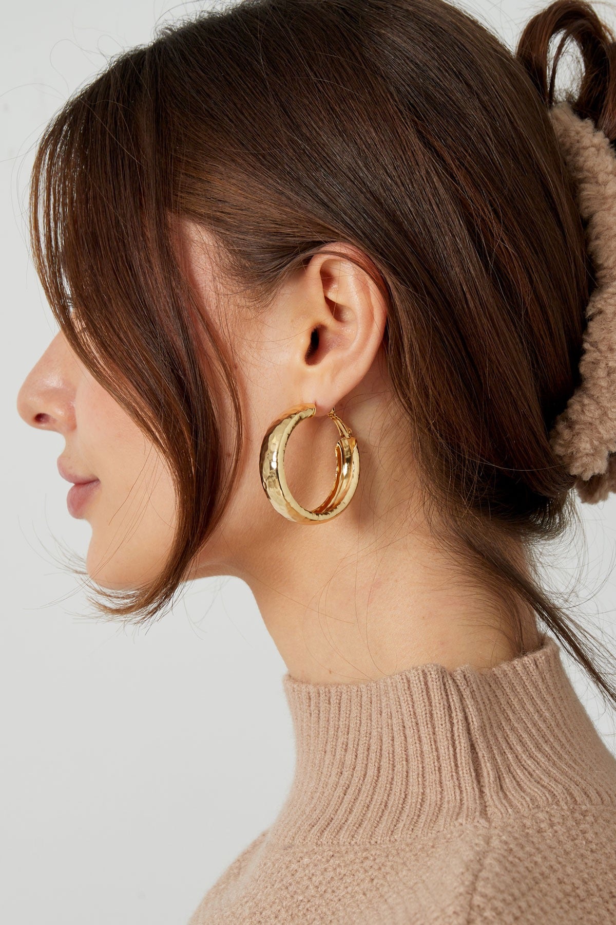 Bashed Chunky Hoops - Gold