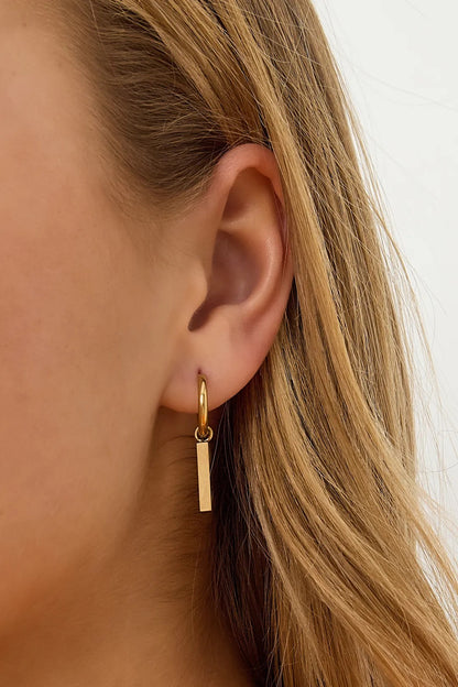 Bar Charm Hoops Gold