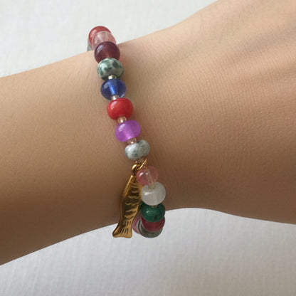 Fish Bracelet - Bright Beads ( matches Bright Beads necklace )