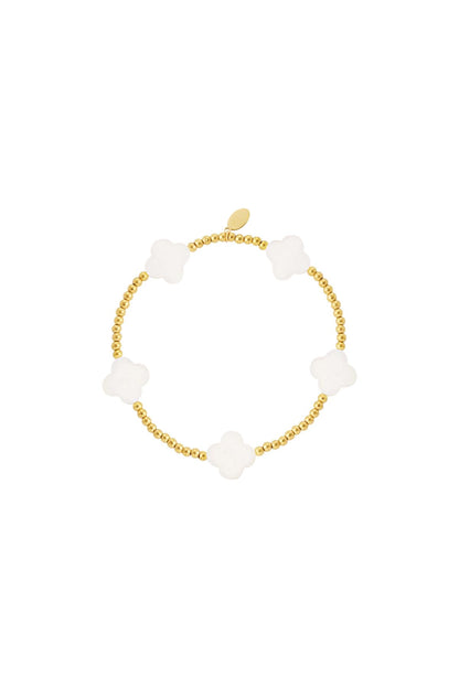 Beaded Clover Bracelet - Gold