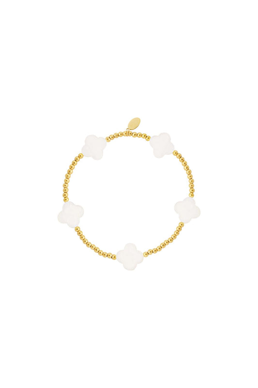 Beaded Clover Bracelet - Gold