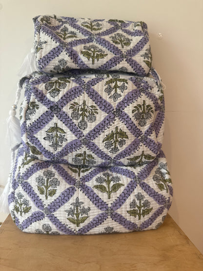 Wash Bag SETS OF 3 -  Lucy Lavender